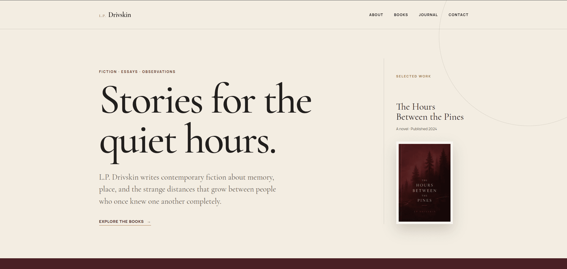 L.P. Drivskin author website homepage